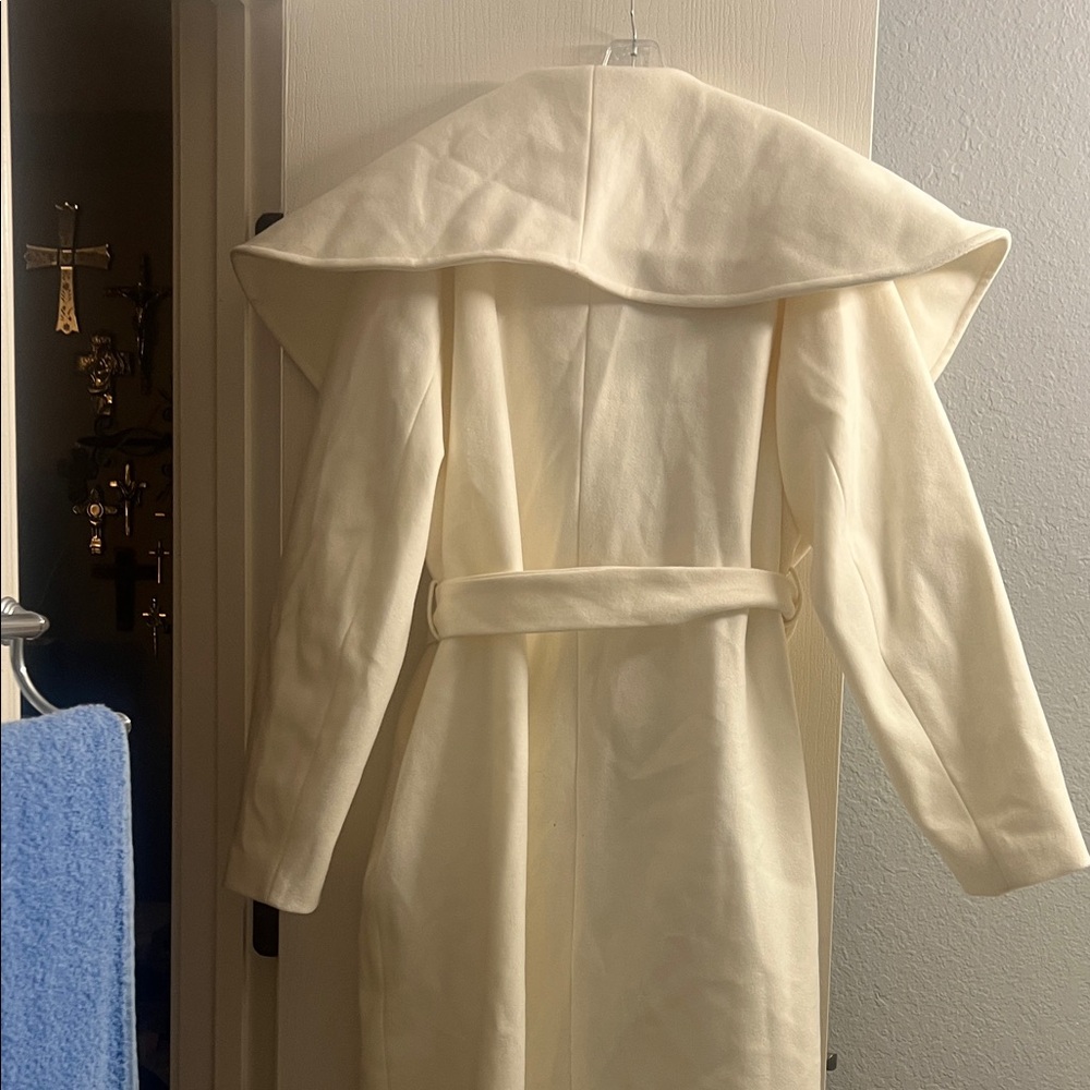 Rebdolls Cream Belted Wrap Coat - Picture 3 of 4